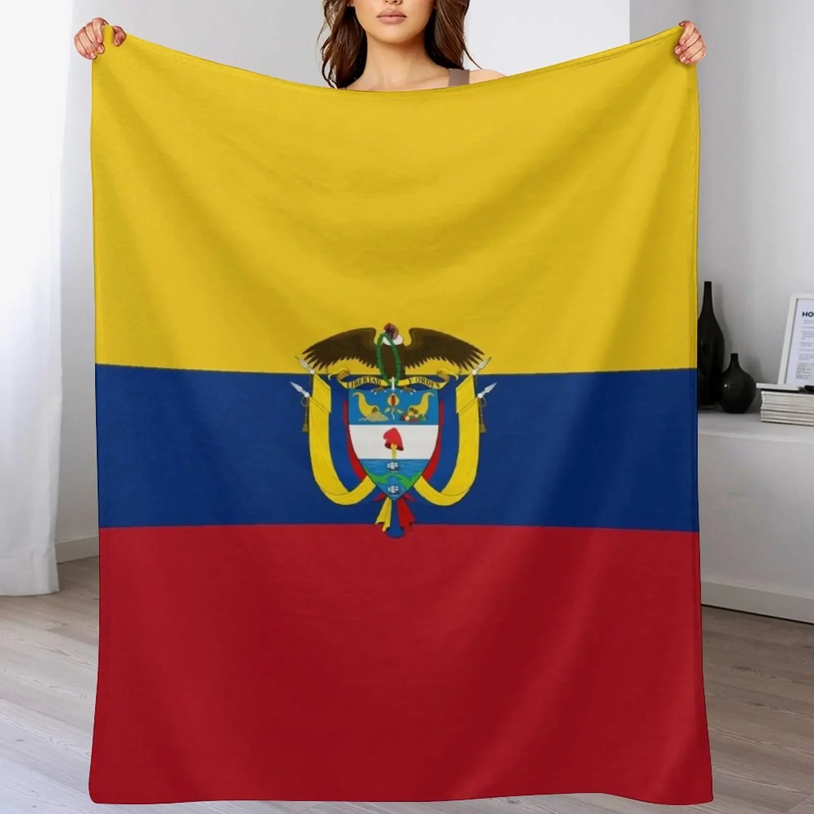 Flag of Colombia, Patriotic Gift Throw Blanket Year Round Soft Comfortable Blanket for Home
