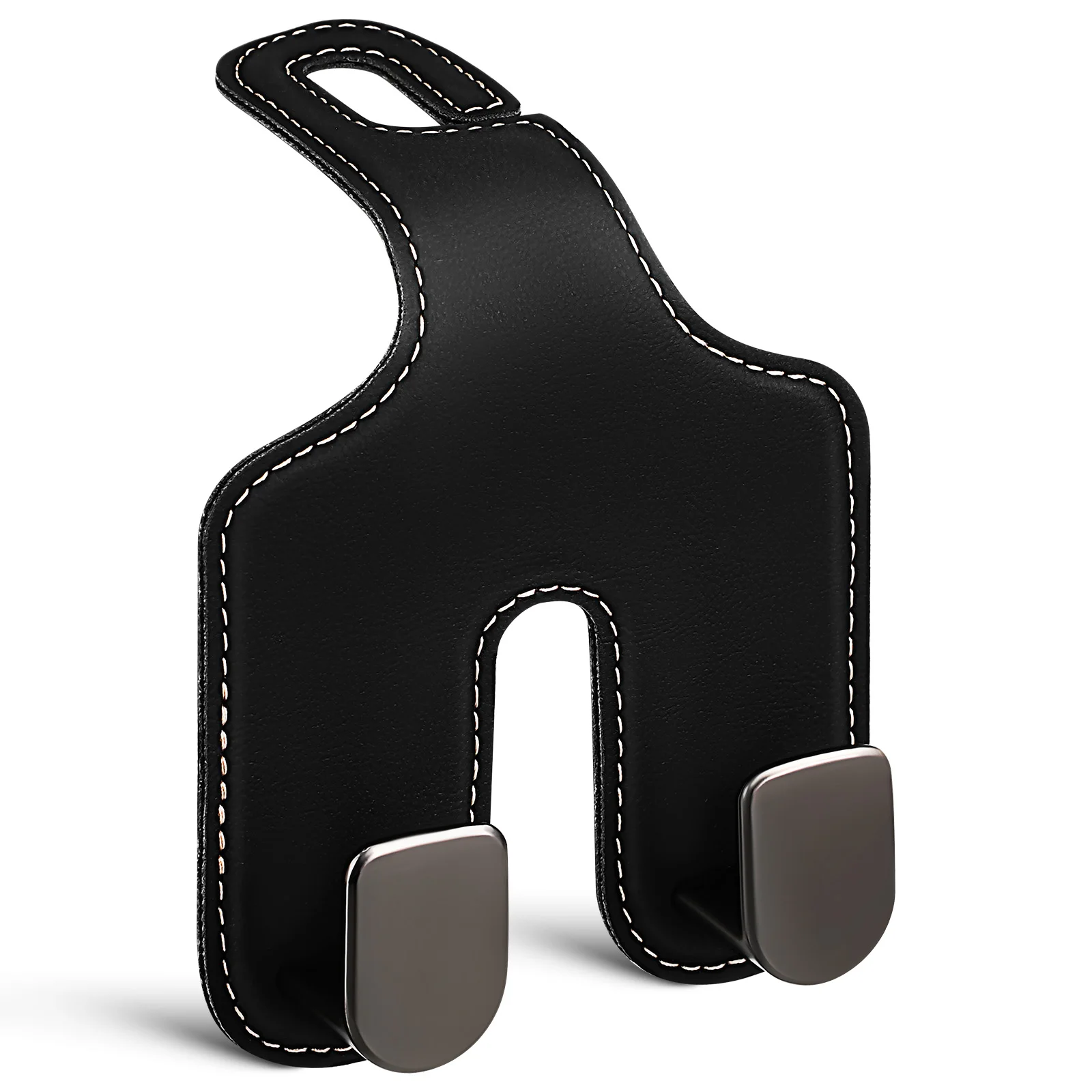 

Car Seat Hooks PU Material Sturdy Dual Back Storage Hanging Clothes Bags Simple Stylish Safe Use Car Accessories