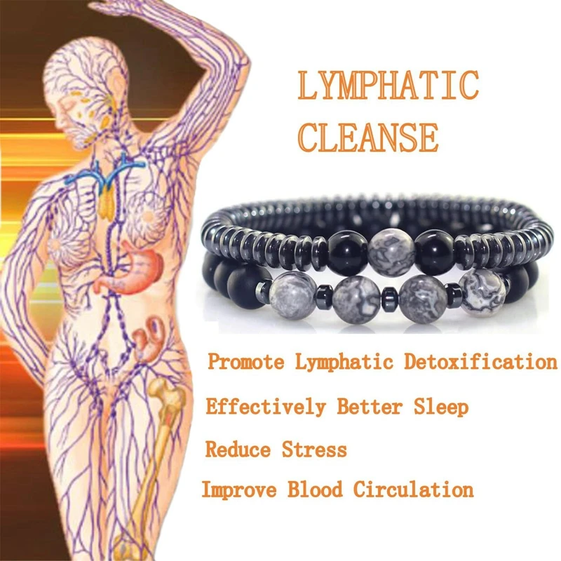 Magnetic Healing Bracelet Arthritis Pain Relief, Weight Loss Healthy Jewelry Therapy Heal Sleep,Hematite Bracelet for Men Women