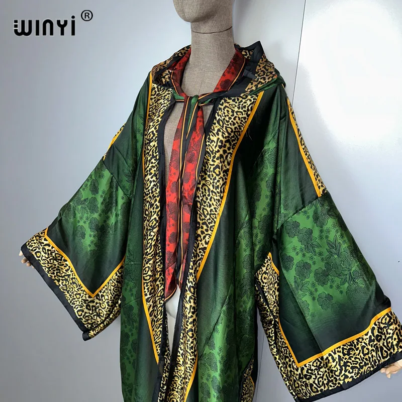 Winyi feminino com capuz cardigan solto festa vestido longo férias kaftan moda quimono abaya dubai luxo boho praia cobrir