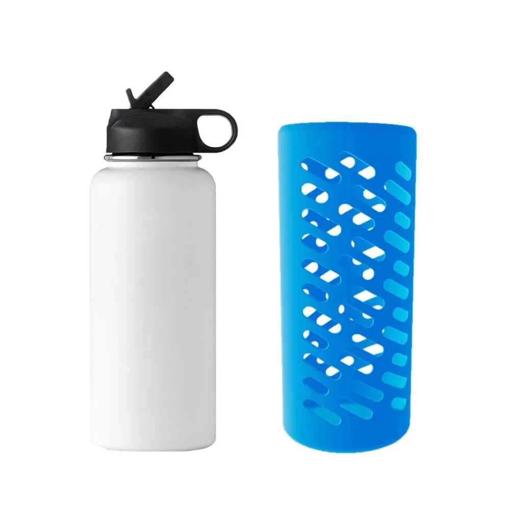 Soft Silicone Protective Sleeve Flexible Stretchable Multi Color Optional Water Bottle Sleeve Scratch Shielding