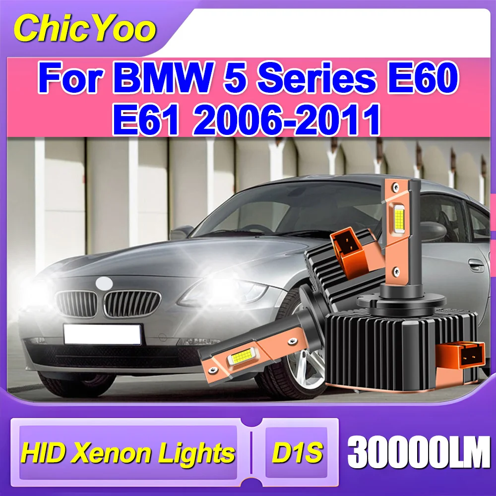 

2 шт. 12 В Canbus без ошибок 30000LM Высокомощные светодиодные лампы для фар 120 Вт HID ксеноновые фонари 6000K для BMW 5 серии E60 E61 2006-2011