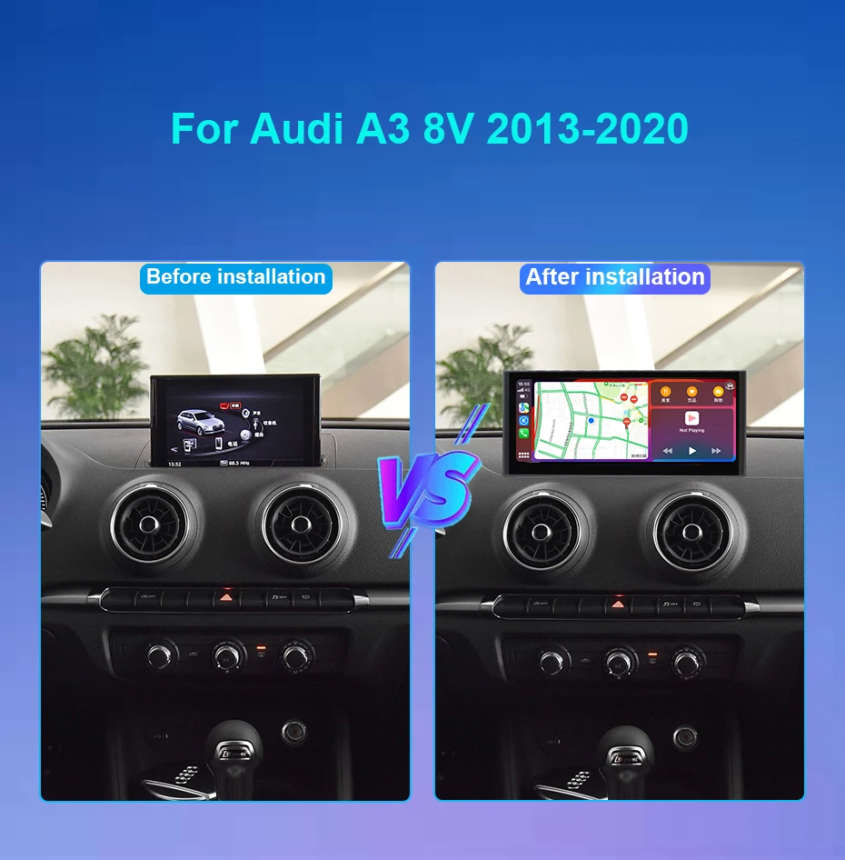 10.25''Linux Wireless Carplay Android Auto Touch Screen For Audi A3 8V 2013-2020 Car Stereo Radio Multimedia Player Navi GPS