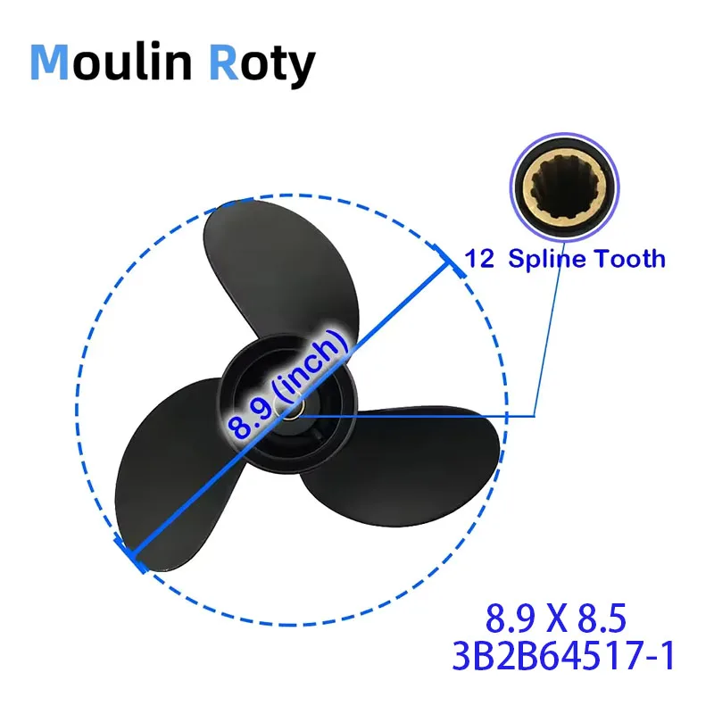 

Пропеллер 8,9X8,5 для Tohatsu 8Hp 9,8Hp Mfs9,8 Nsf9,8 12-Style 3B2B64517-1, пропеллер двигателя с алюминиевыми зубьями
