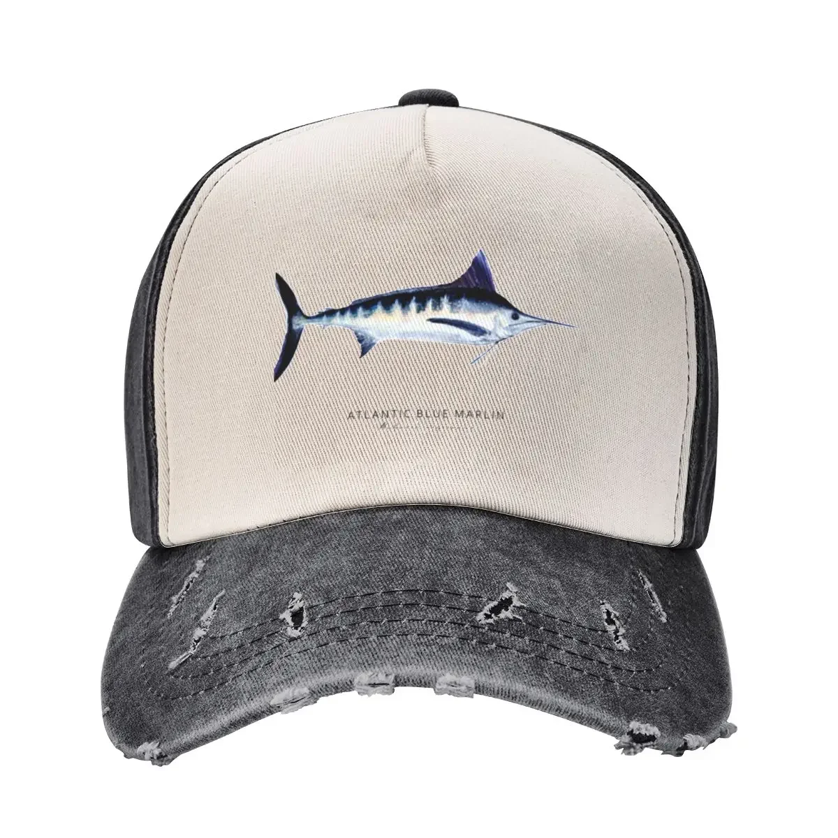 

Atlantic Blue Marlin Watercolor Marine Wildlife #3 Baseball Cap Winter hat Hood beach hat Men's Women's