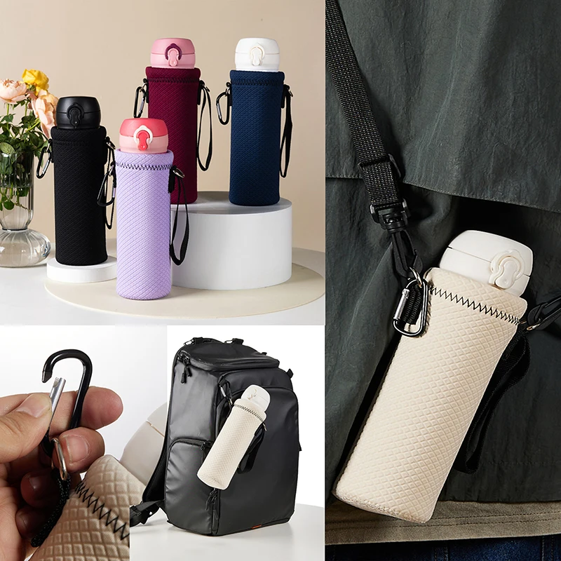 Portable Water Bottle Cover Insulated Bag With Strap Water Bottle Case Cup Sleeve Vacuum Cup Sleeve Drinkware Accessories