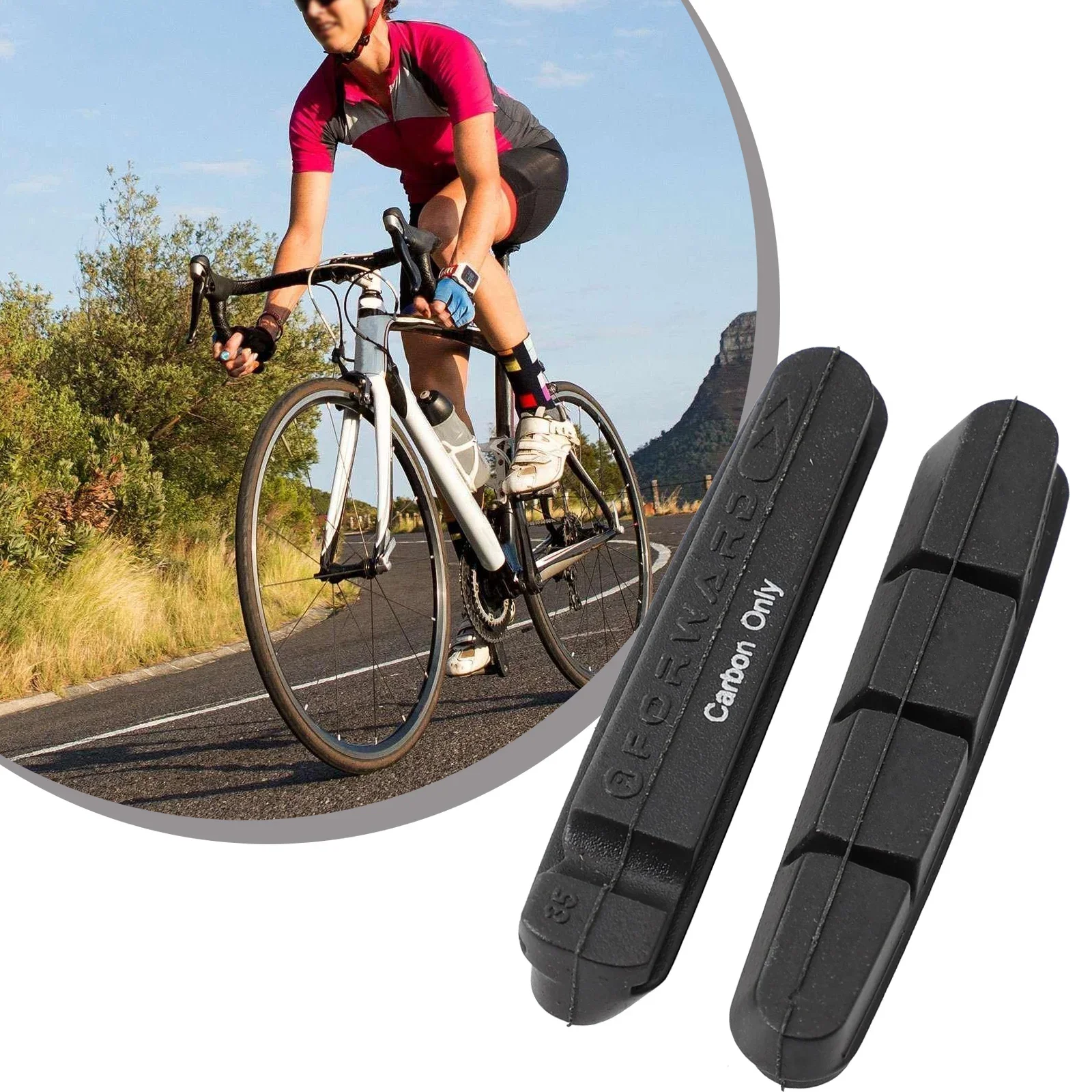 1 pair Carbon Rim Wheels Brake Pads-Braided Composite For 105/Ultagra/R55c4 Carbon Fiber Rim Replacement Cork Brake Pad Parts NE