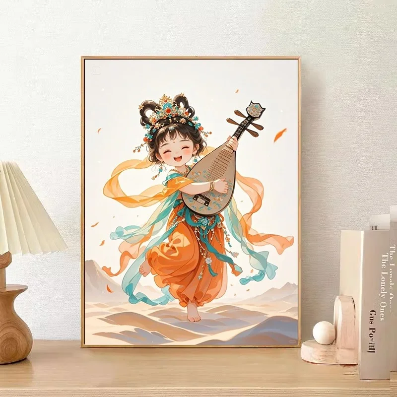 

Набор для рукоделия: Алмазная вышивка ручной работы 2026 года, новый стиль, декор для гостиной, мультяшная девочка, хлопковая ткань, художественный набор для творчества