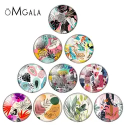 Colorful Leaves Art Drawings Forest Plant 8mm/10mm12mm/18mm/20mm/25mm Round photo glass cabochon demo flat back Making findings