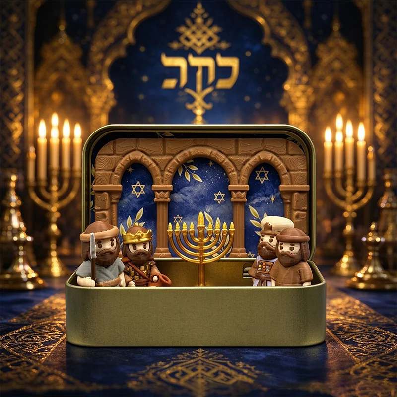 3D Printed Mini Christmas Scene Set in a Tin Box Pocket Size Nativity Scene Gift Small Religious Ornament for Desk Shelf Decor