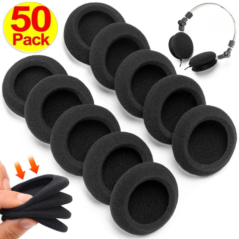 50/30/10PCS Foam Ear Pads Replacement Cushions Headphone Soft Protective Sleeve Earphone Headset Disposable Sponge Cover