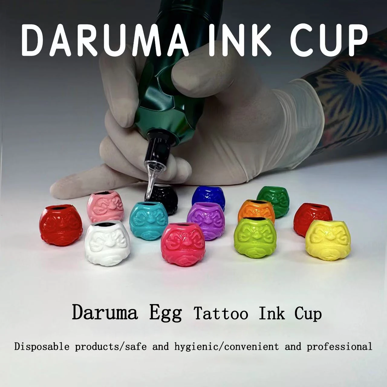 Daruma egg tattoo color cup lucky Daruma color disposable tattoo embroidery special unique shape