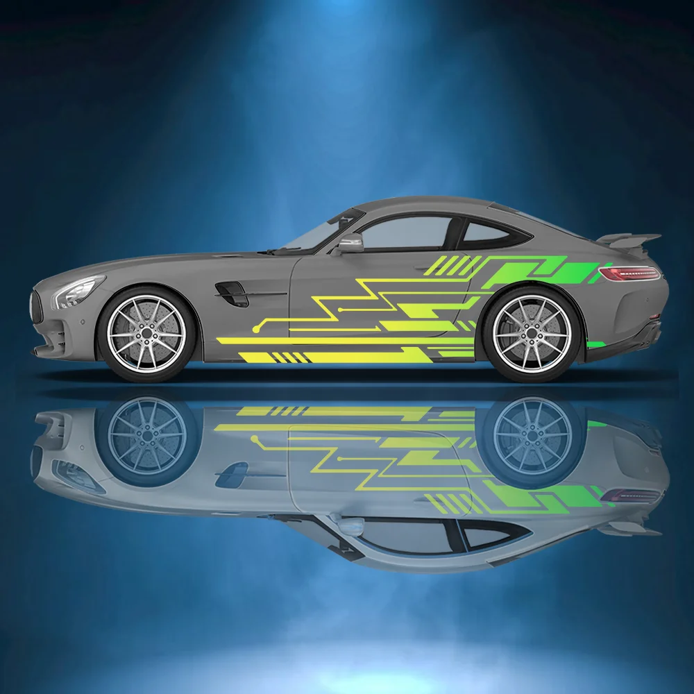 

Cyberpunk Line Design Car Vinyl Wraps Decal Self-adhesive PVC Sticker Suitable for Trucks SUV Decoration Auto Accessories
