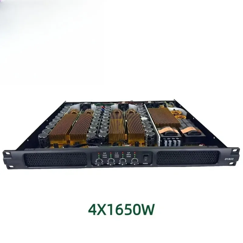 Аудиоусилитель Paulkison D1650, усилитель класса D, профессиональный цифровой аудиоусилитель мощности 4X1650 Вт, аудиозвуковое оборудование Аудиоусилитель Paulkison D1650, усилитель класса D, профессиональный цифровой аудиоусилитель мощности 4X1650 Вт, аудиозвуковое оборудование