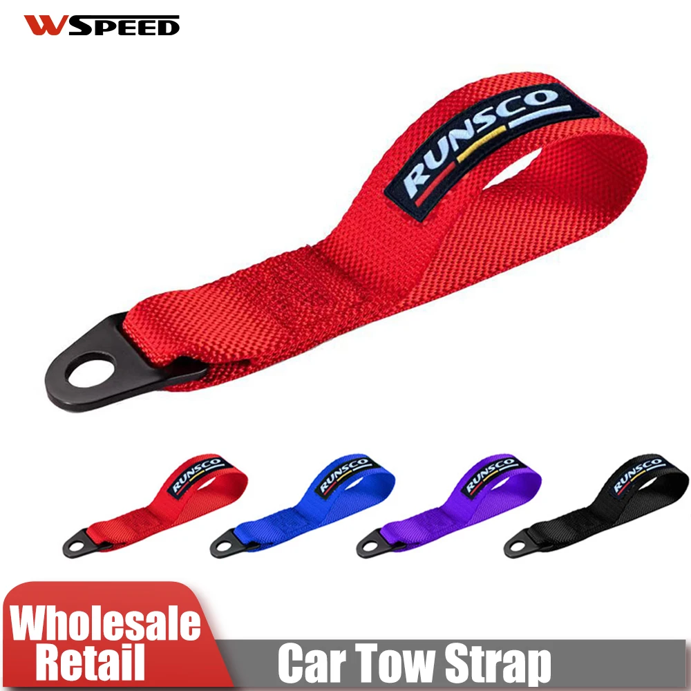 Car Tow Strap Universal Steel Hook Strength Nylon Tow Hook Ropes Car Trailer Towing Strap for Performance