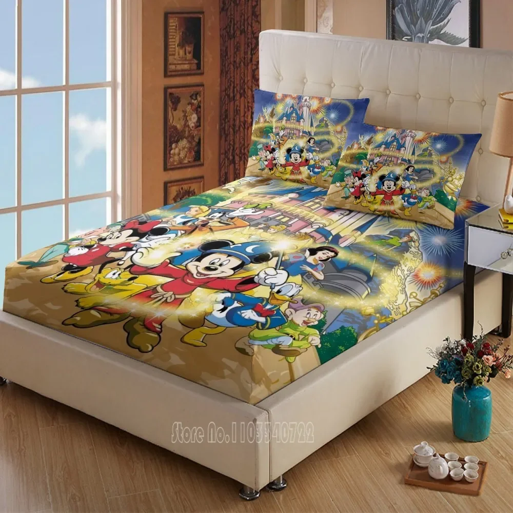 

Disney Cartoon Mickey Mouse Princess Mattress cover Fitted Sheet Bed Sheets Linen for Child Kids Teen Bedspread Bedroom Decor