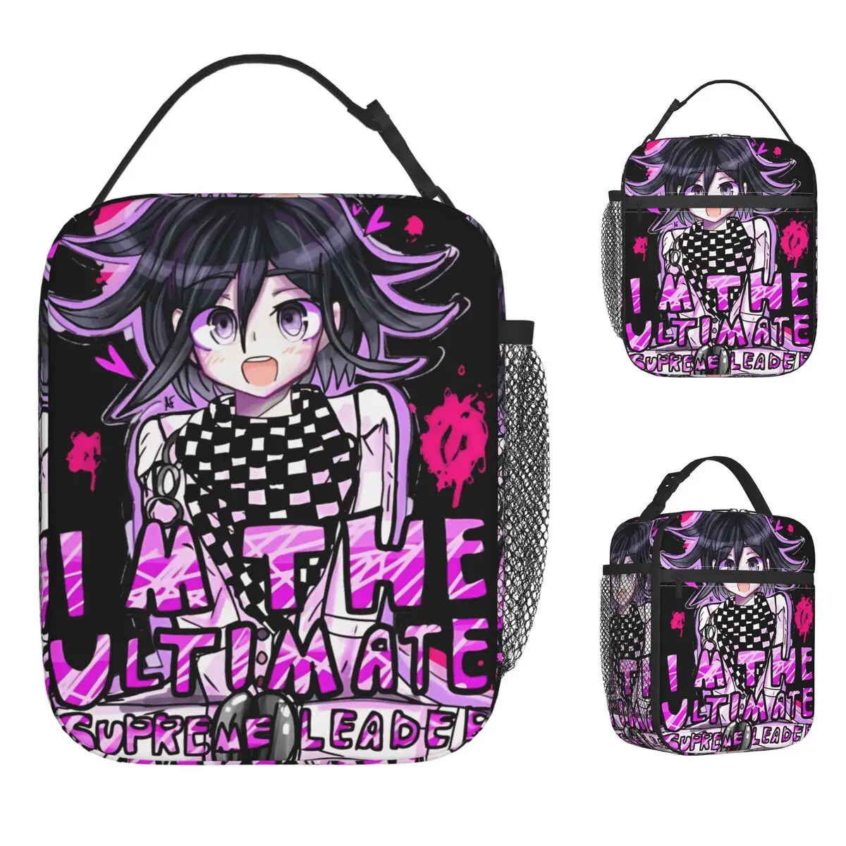 Kokichi Ouma الفني بواسطة كيبو كيبو حقيبة الغداء المحمولة علب الاغذية مكتب الطفل تصميم حقيبة للحفاظ على البرودة الجمالية أكسفورد حقيبة الغداء الحرارية