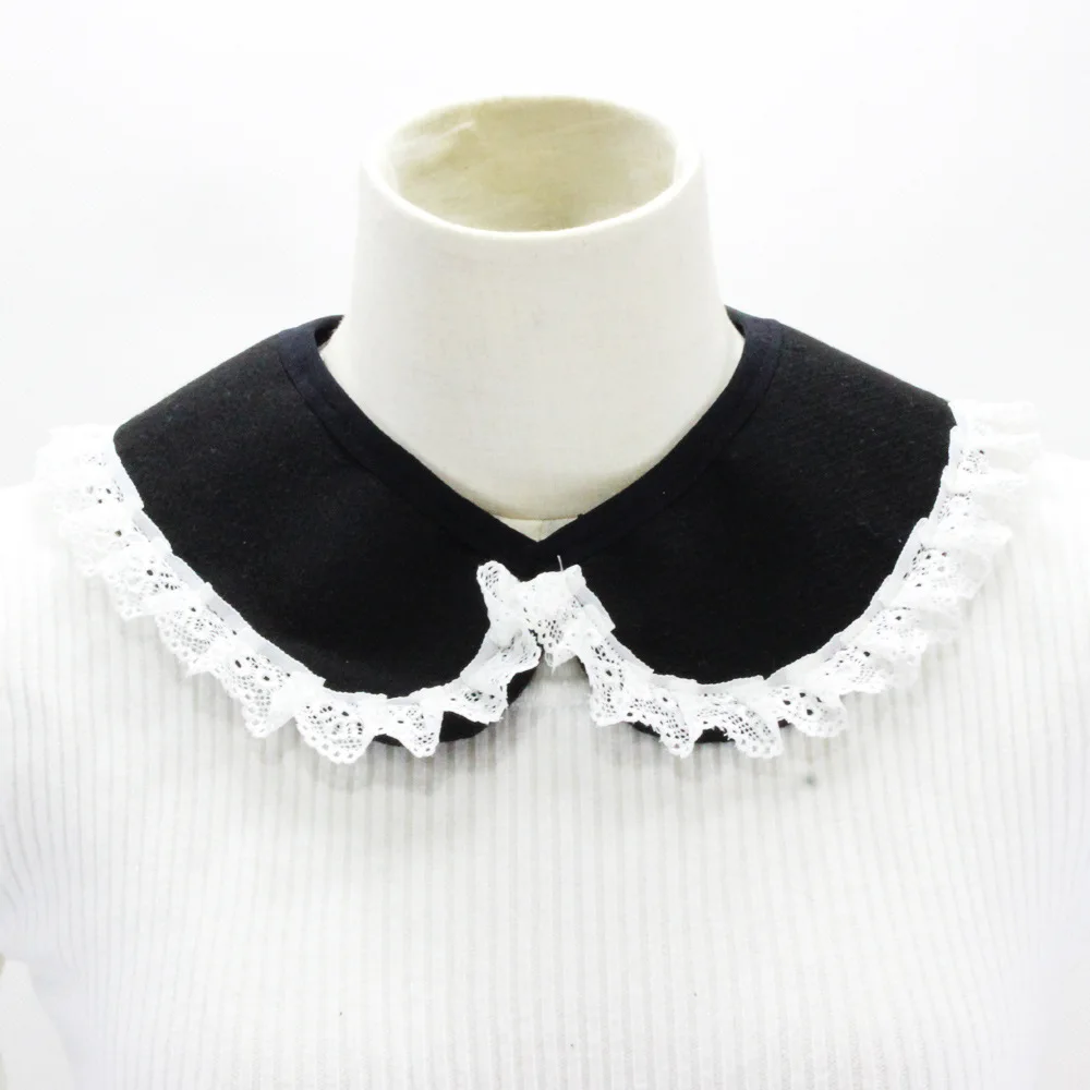 Tweed Lace False Collar Sweater Coat Decorative Collar Peter Pan Collar False Collar