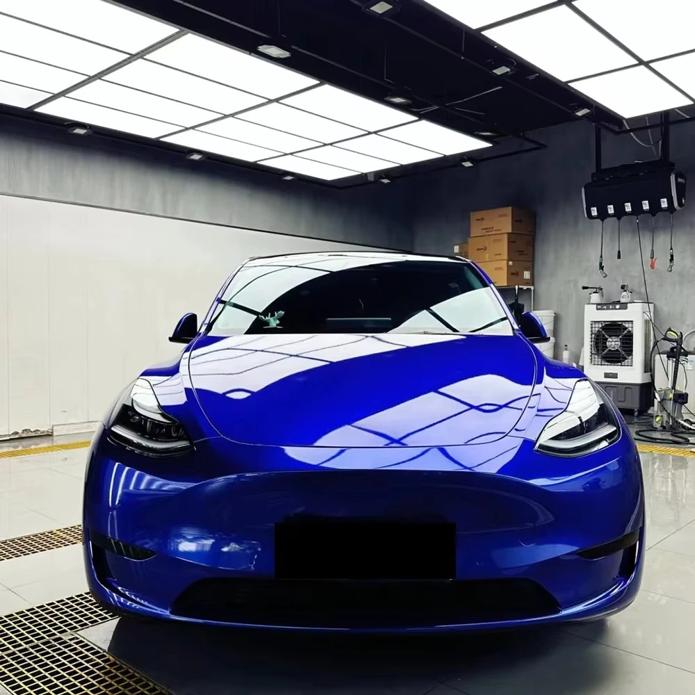WRAPMASTER 1.52*15m TPU Metallic Glossy Blueberry PPF Paint Protection Film Nano Coated Not Yellowing TPU PPF Film