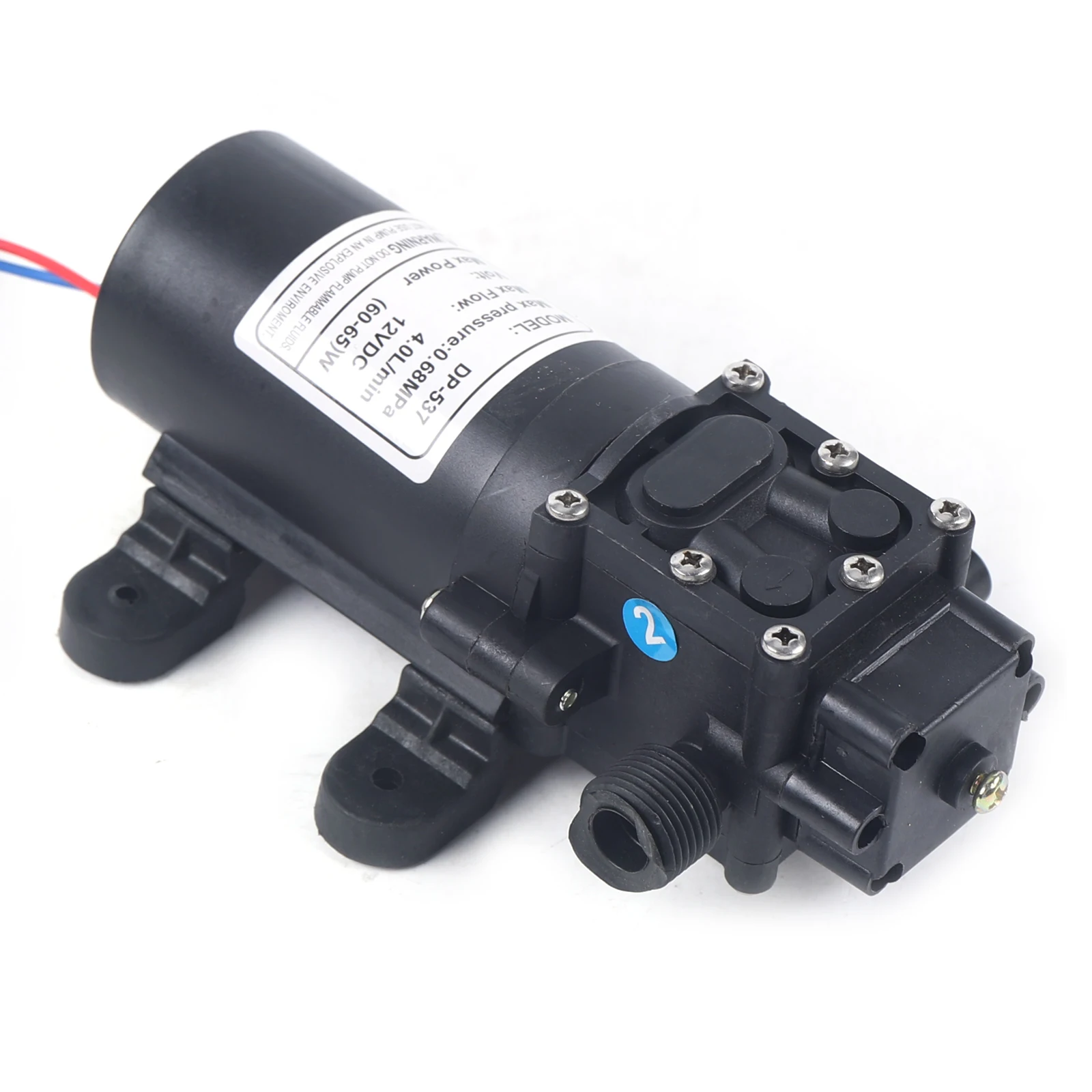 12 V Gleichstrom-Wasserpumpe, Membranwasserpumpe mit Druckschalter, 5 l/min selbstansaugende Hochdruck-Wasserpumpe für Wohnmobile