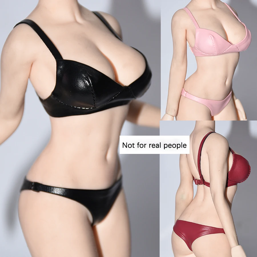 

1/6 Scale Female Elastic Leather Bikini Bra Underpants Set Clothes Model Fit 12'' Soldier Action Figure Body Dolls
