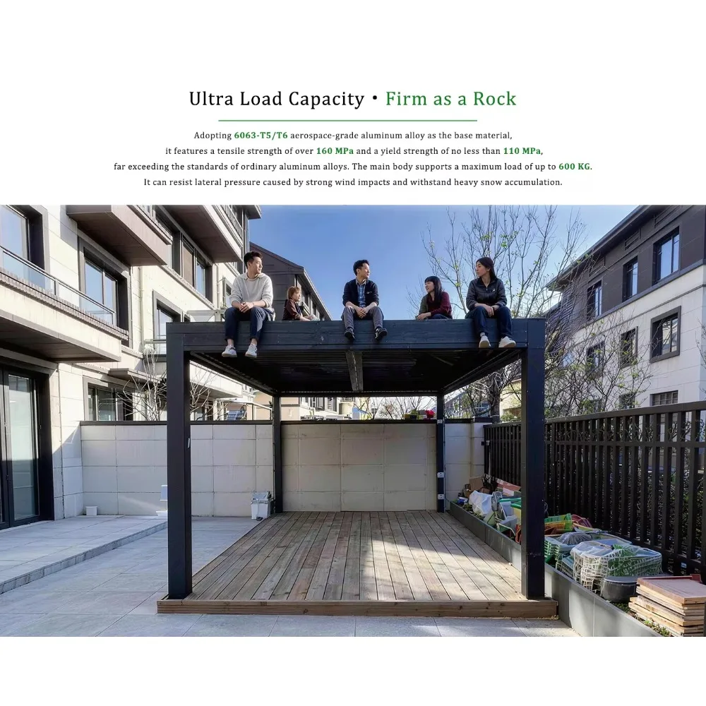 Aluminum Pergola & Gazebo Reinforcement Beams, Waterproof Eco-Friendly Pavilion for Balcony Residential Area