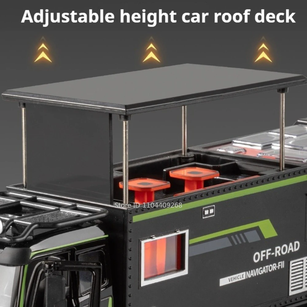 Modèle de voiture jouet NOMADISME RV, échelle 1:18, corps en alliage léger, pneus en caoutchouc, moteur tout-terrain, modèles de maison, article de collection pour enfants