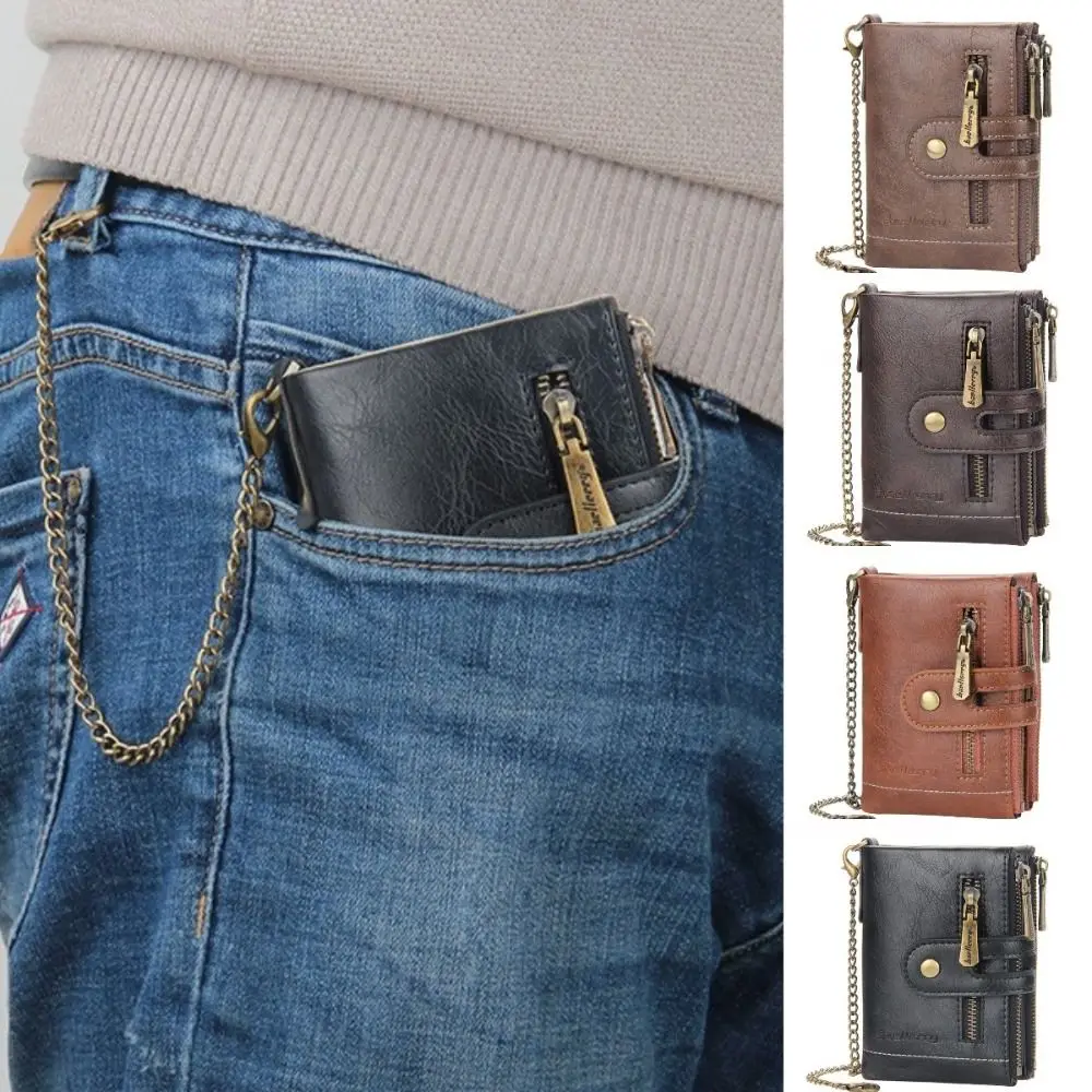 Simple Leather 3 Fold Wallets Solid Color Soft Anti-theft Cash Bag Card Bag Credit Card Case Pocket Purse Daily Use