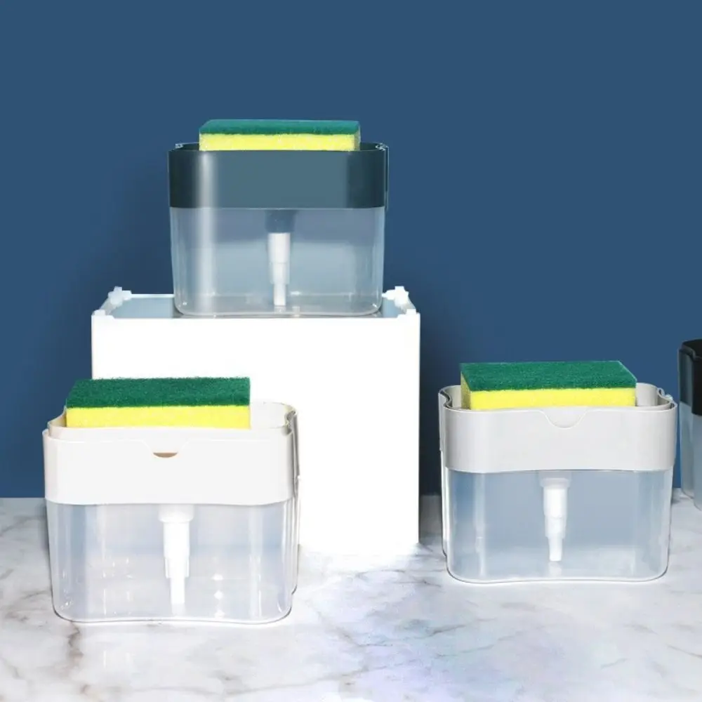 Liquid Dishwashing Dispenser Set Press Out Box Organizer Kitchen Countertop Rack