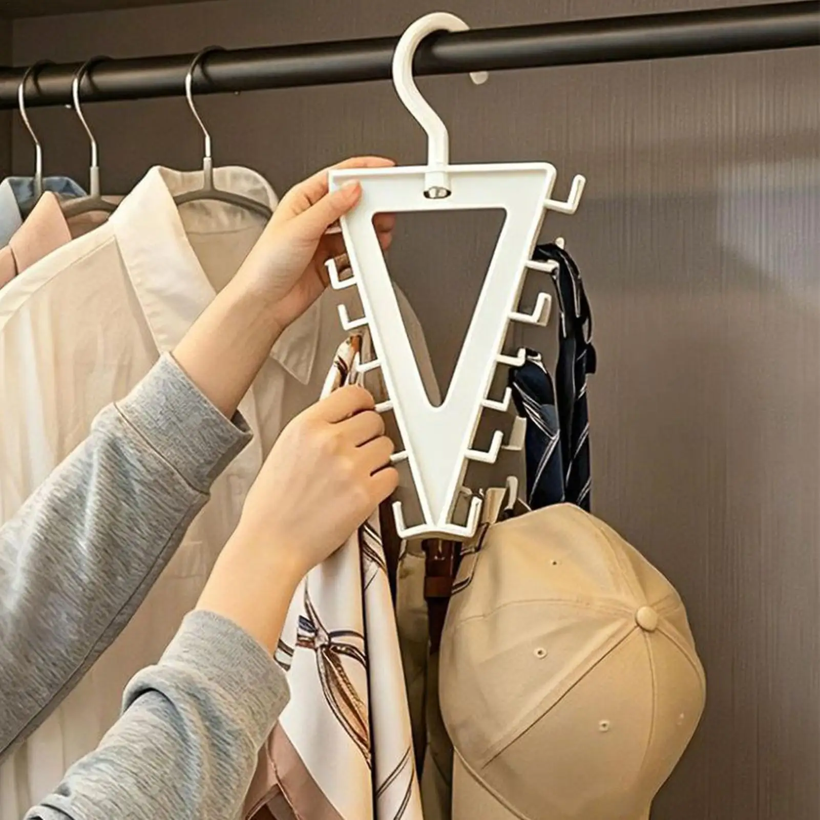 12 Hooks V-Shape Hanger Rotatable Space Saving Clothes Drying Rack Non Slip Double Sided Laundry Hanger Closet Organizer