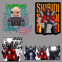 Skibidi Toilet Patches Clothing Heat Transfer Stickers Anime Cats TV Man T-Shirt Ironing Patch Sticker Boys DIY Clothes Gift