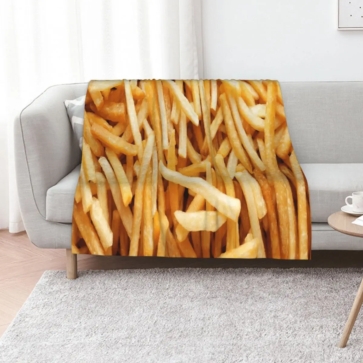 Fries Throw Blanket Hair Furry valentine gift ideas Decorative Throw For Sofa Thin Sofa Blankets