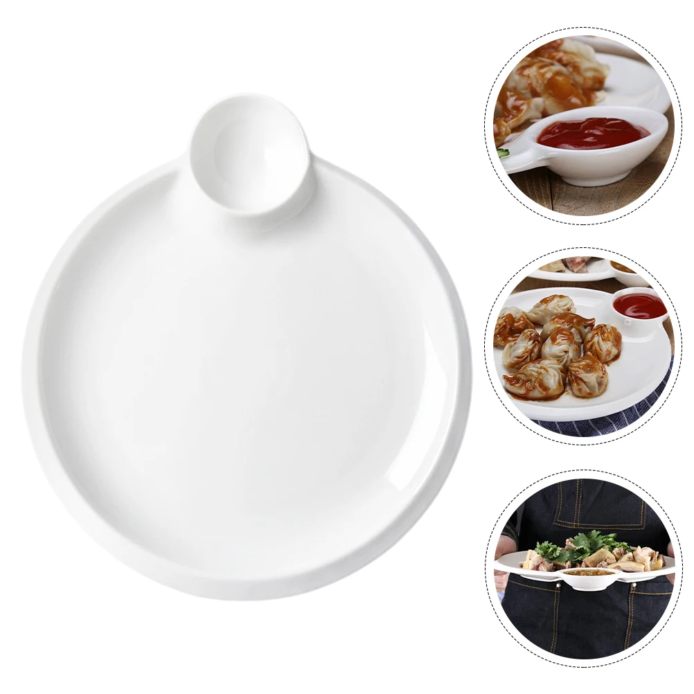 

Household Ceramic Dumpling Plate Compact Lightweight Easy Carry Multi-Use Kitchen Accessory Storage Food Container