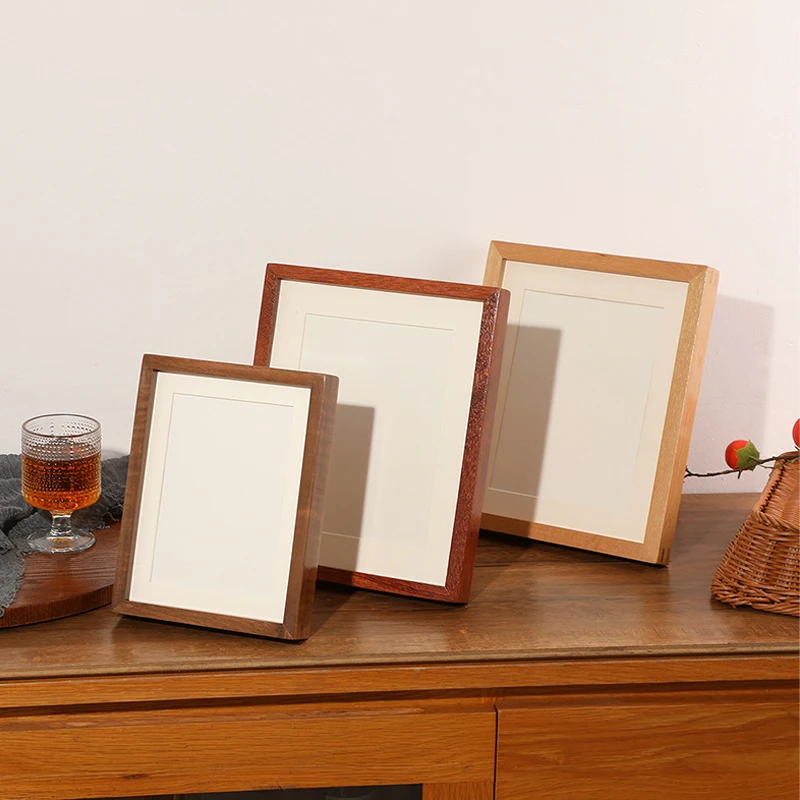 High-grade Solid Wood Right Angle Photo Frame 6/8/10-inch & A4 Picture Frame Sapele/teak Wood Display Frames Home Decor Gifts