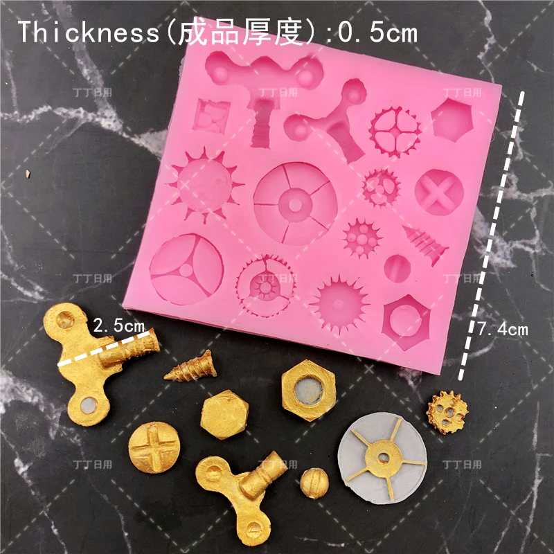 Kinds Steampunk Gear Confeitaria Silicone Mold Mechanical Fondant Cake Mold Cupcake Mould Chocolate Baking Tool Cake Decoration