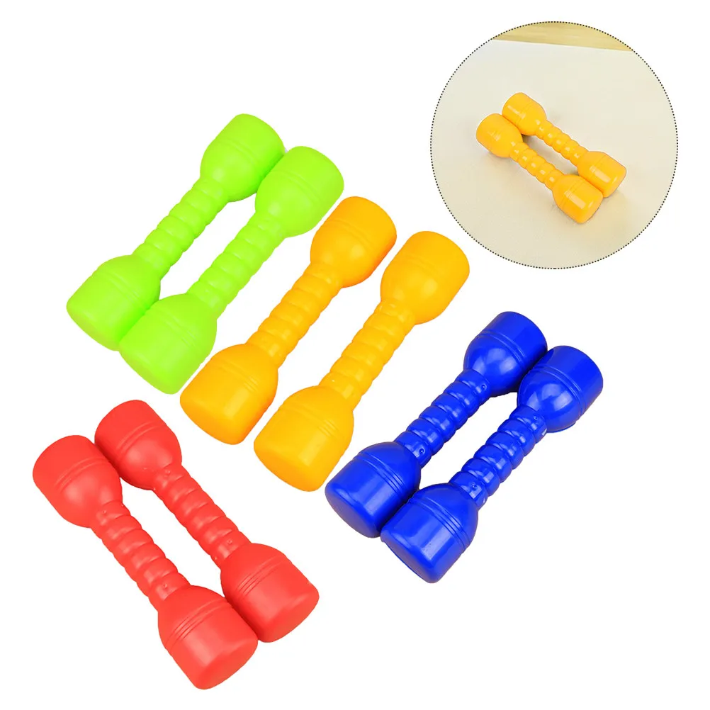 8Pcs Kids Dumbbell Bright Plastic Safe Lightweight Fitness Weights for Toddlers Home Gym Exercise Children Strength Coordination