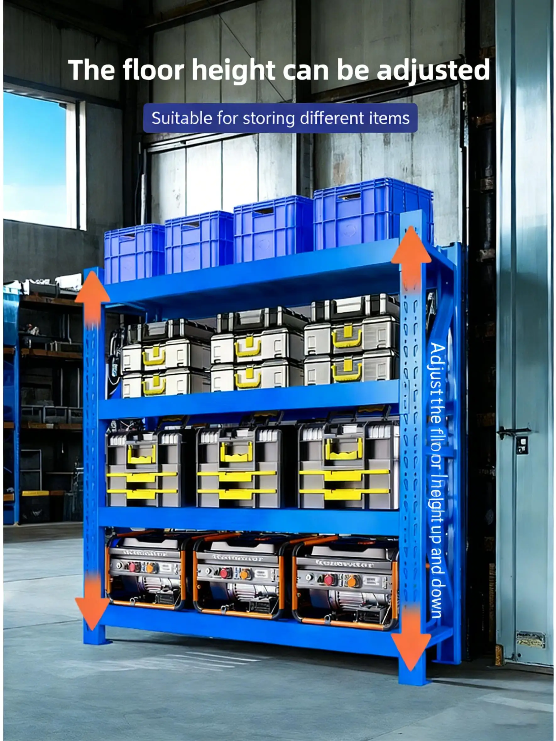 Industrial 5 Layer Steel Mesh Storage Rack 150kg Load Bearing Heavy Duty Shelves for Warehouse Cargo Organization