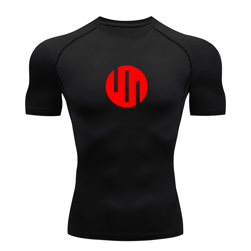 Graphic Short Sleeve Compression Shirts for Men Gym Workout Running Undershirts Baselayers Athletic Quick Dry Tshirts Tees Tops