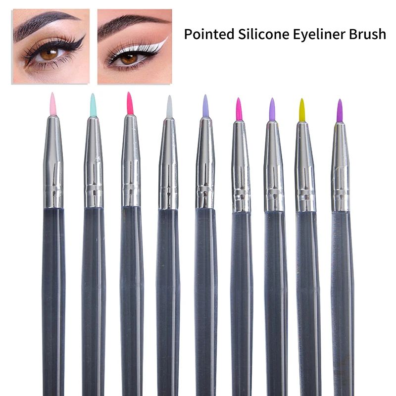 Puntige Siliconen Concealer Borstel Super Fijne Eyeliner Tool Traan Trog Acne Vlekken Borstel Nail Painting Pen Multifunctionele Borstel