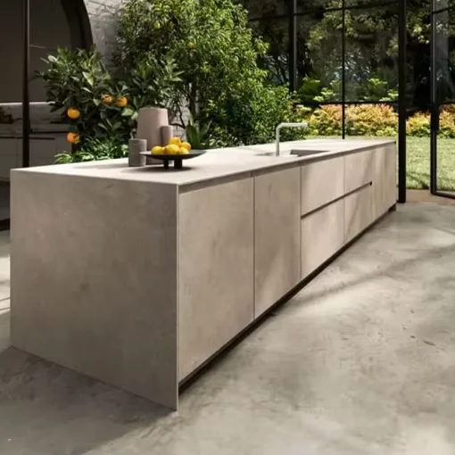 

Outdoor Kitchen Waterproof Sintering Stone Milk Outdoor Grill Cabinet