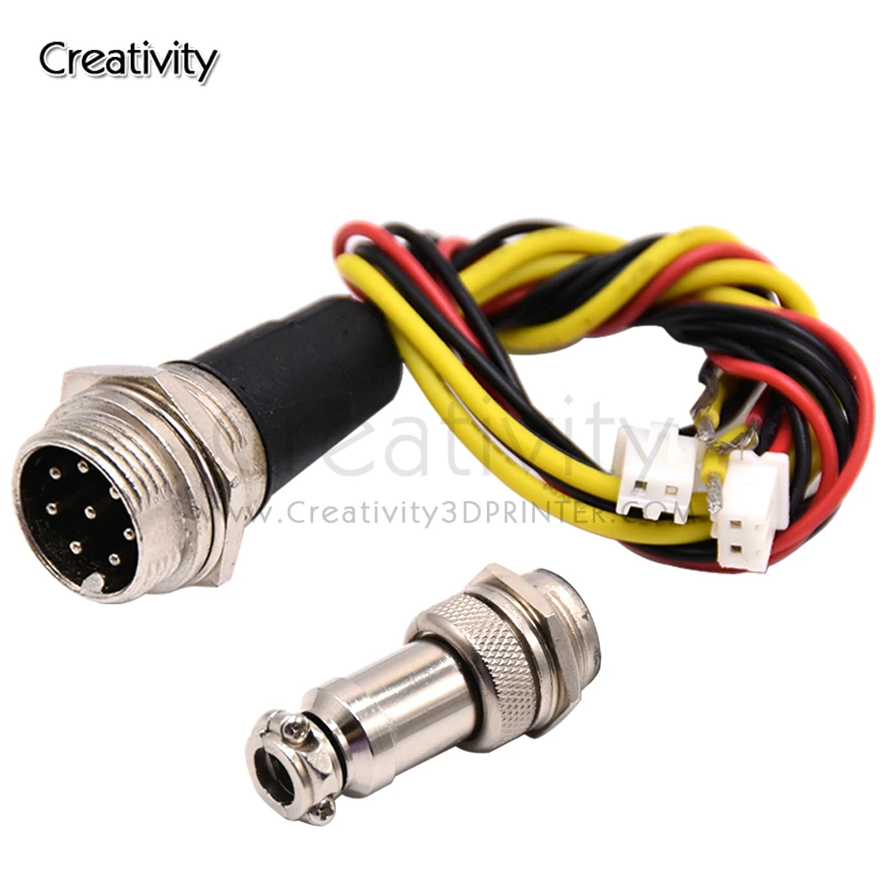 Creativity 3D Printer Parts Upgraded Heated Bed Wire 2 Pin for CR10 Attach Aviation Joint Connector Hot Bed Cable