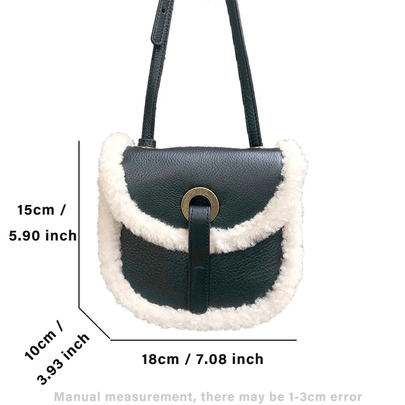 2023Autumn Winter Plush Women\'s Messenger Bag European American Retro Fashion Saddle Bags Ladies Trendy Shoulder Crossbody Purse