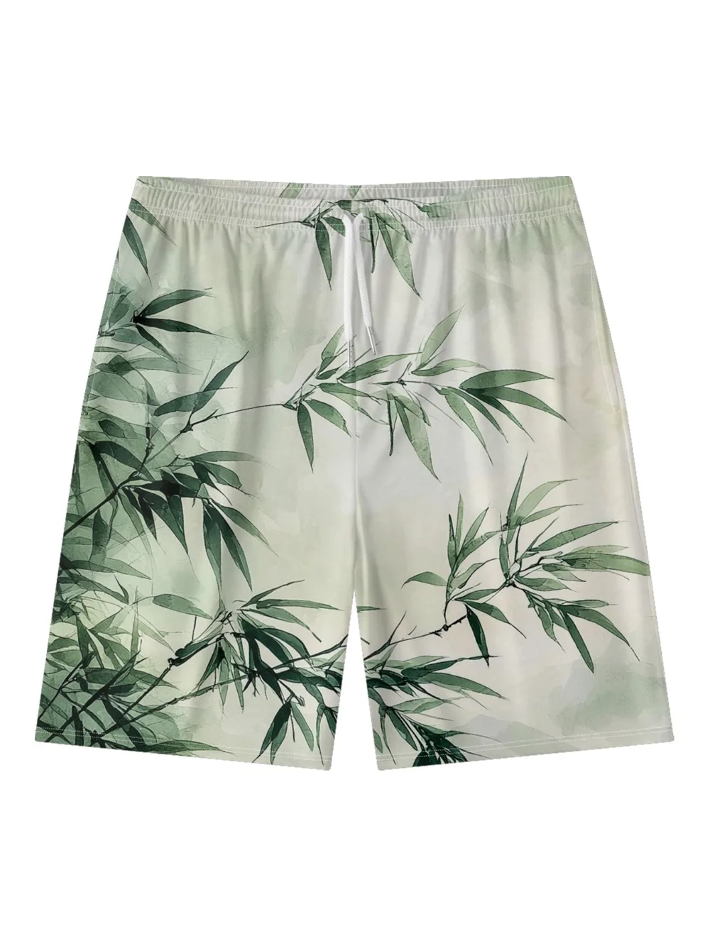 Chinese Bamboo Ink Painting Printed Urban Shorts Summer Essential Cool Chic Beachwear Streetwear Couple All-Match Plus Size 9XL