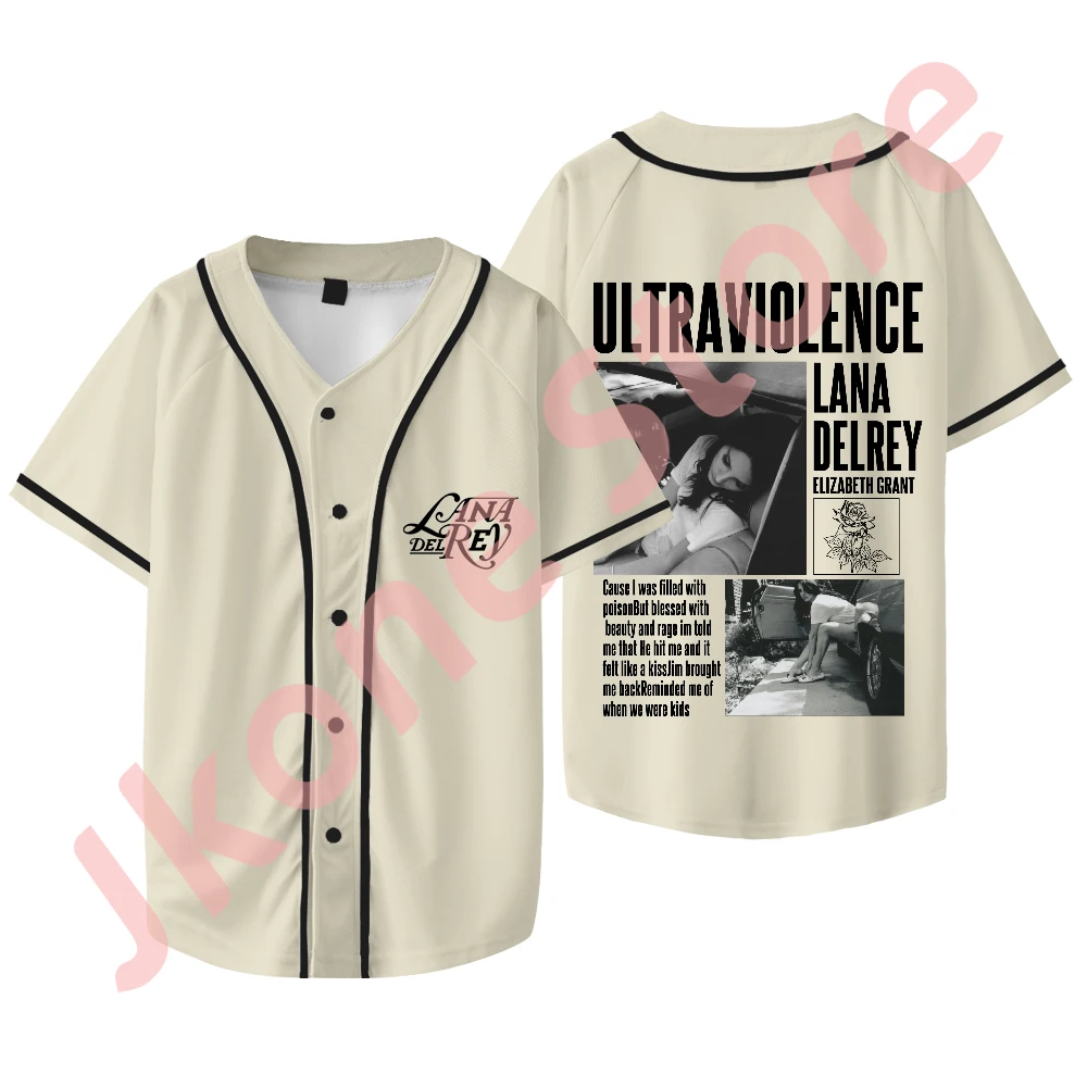 Lana Del Rey Ultraviolence Album Merch Baseball T-Shirts New Logo Tee Unisex Fashion Casual Streetwear