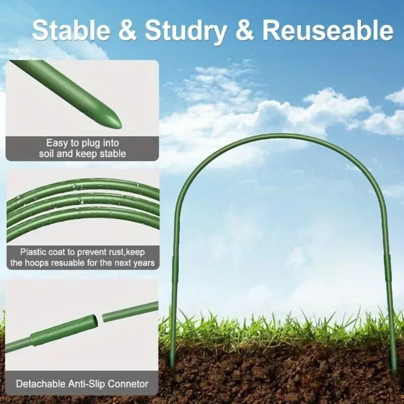 

Garden Arch Kit-Greenhouse For Raised Beds-Row Cover Garden Fabric-Easy Setup For Vegetable Planting