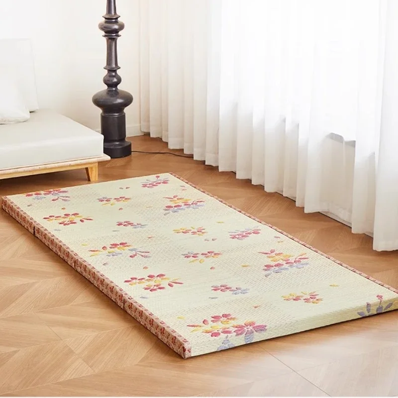 Foldable Tatami Mat Breathable Eco-Friendly Futon for Floor Nap Mat Multi-Functional Cushion for Bay Window & Meditation Zone