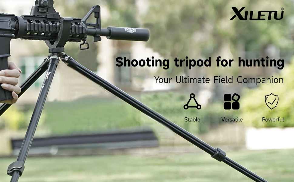 XILETU 360° ° Rotierendes Jagdstativ für Armbrustgewehr, abnehmbarer leichter Alu-Schießständer mit V-Yoke (Outdoor-Sport) – Detail 1