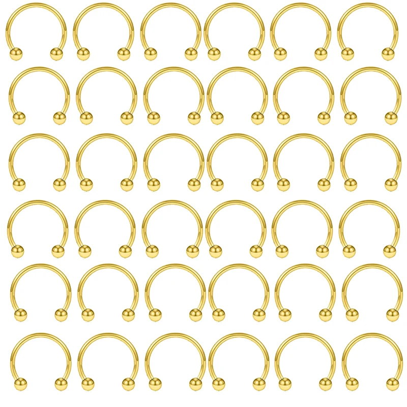 36PC Stainless Steel Horseshoe Septum Piercing Lot