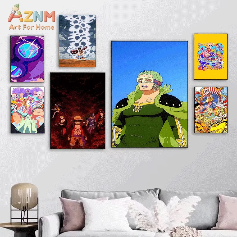 One Piece Anime Canvas Wall Art No Frame Luffy Sanji Zoro Manga Print Painting Bedroom Living Room Home Wall Decor Poster