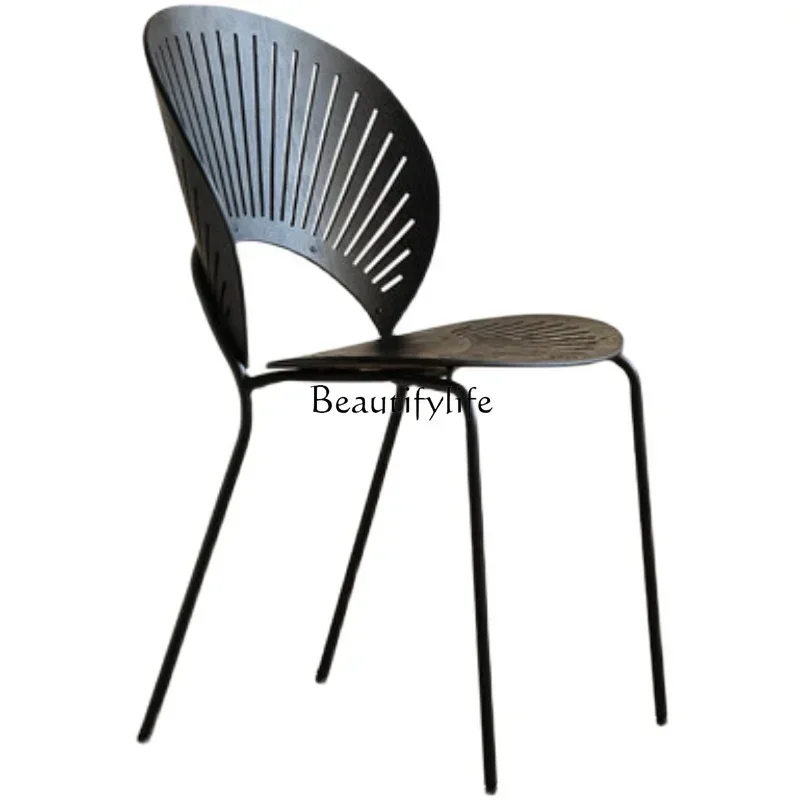 

LHome Backrest Shell Chair Sun Chair Retro High Value Dining Chair